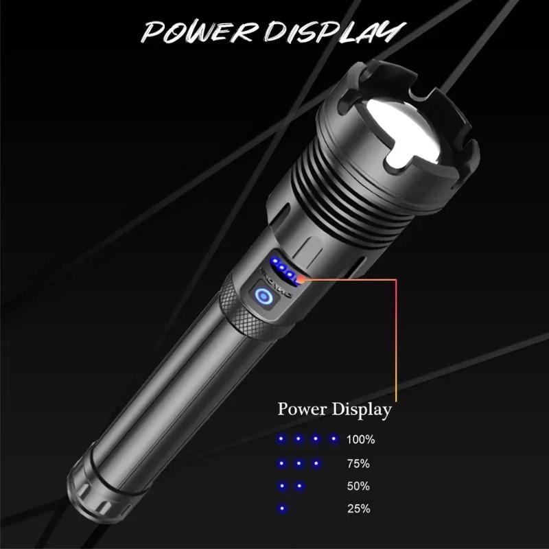 Дропшиппинг Перезаряжаемый через USB XHP90 COB Мощный Светодиодный Фонарик Зум Красный Фонарь Свет 18650 26650 Сенсорный Выключатель Фонарики