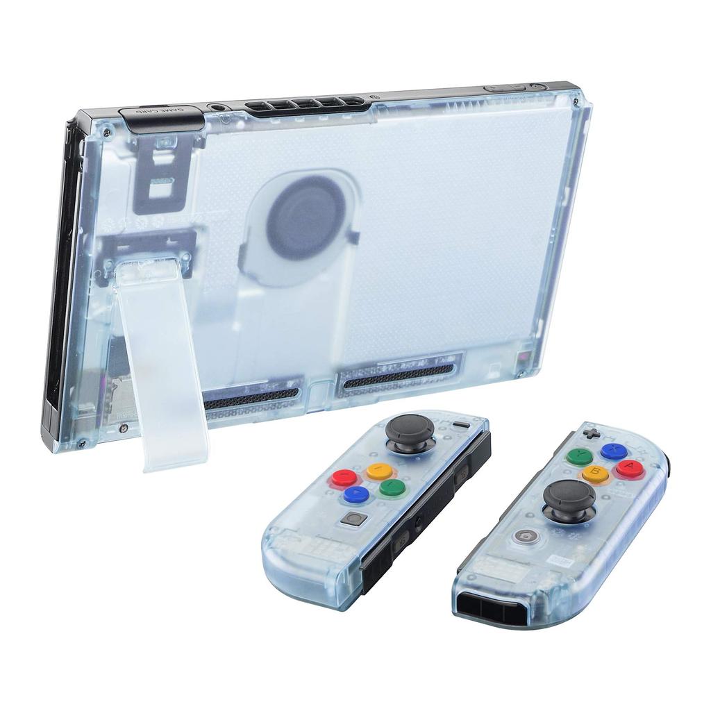 Custom DIY Replacement Case Shell for eXtremeRate Clear Material Back Plate for Switch Holder Handle Controller Housing for Complete Button Set