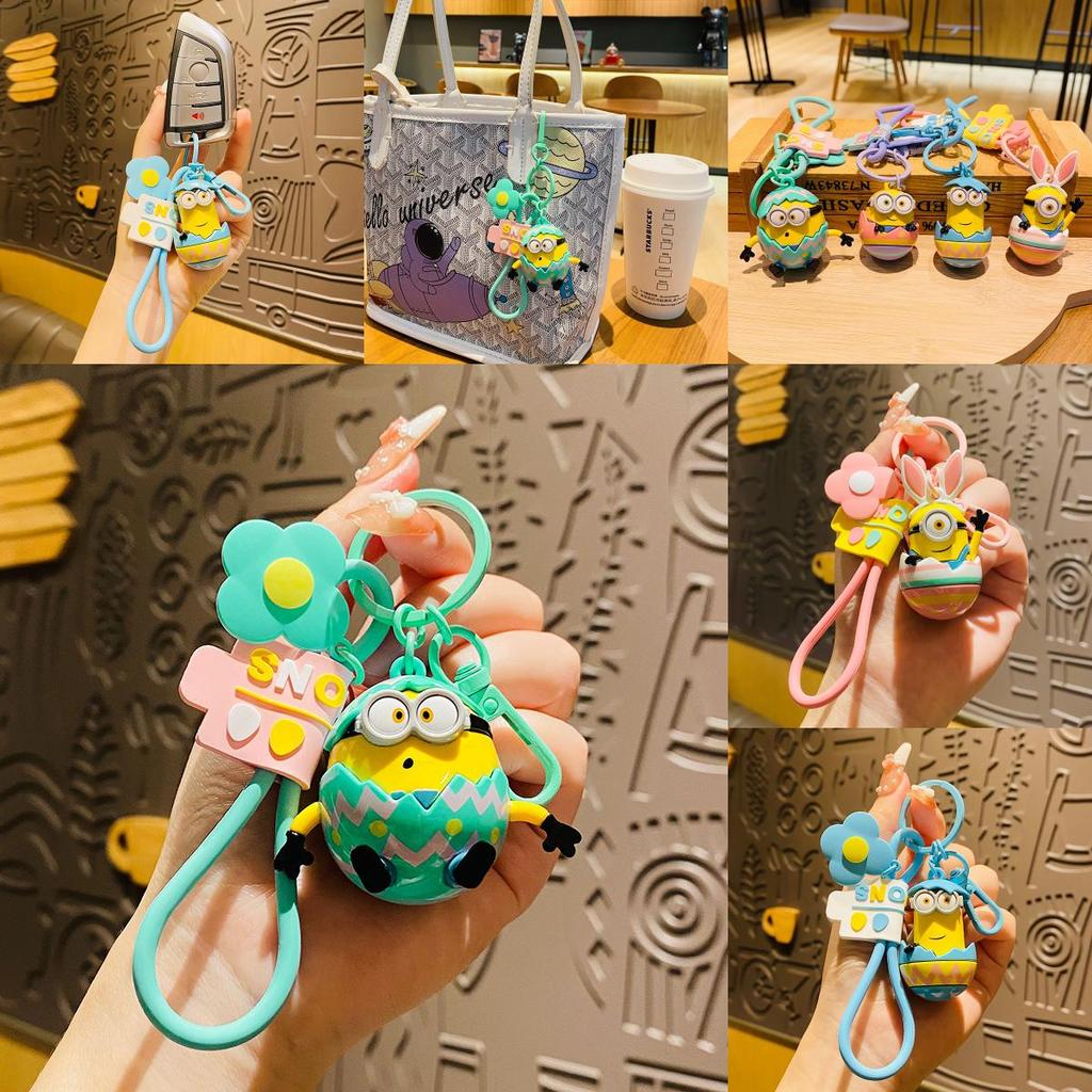 Очаровательный мультяшный брелок Миньон, силиконовый аксессуар для сумок и автомобилей