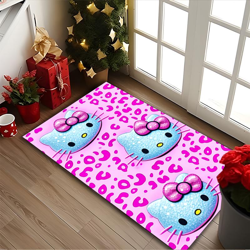 [Hello Kitty Printed Carpet] Non-slip Office Rug, Cozy Area Carprt for Living Room Use, Soft Home Sofa Chair Mat