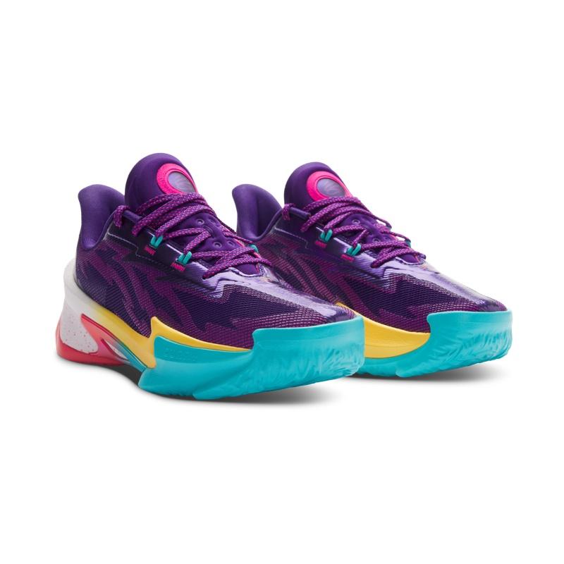 Under Armour CURRY SERIES 7 Амортизирующие Износостойкие Пружинящие Баскетбольные Кроссовки Унисекс Фиолетовые 3027983-500
