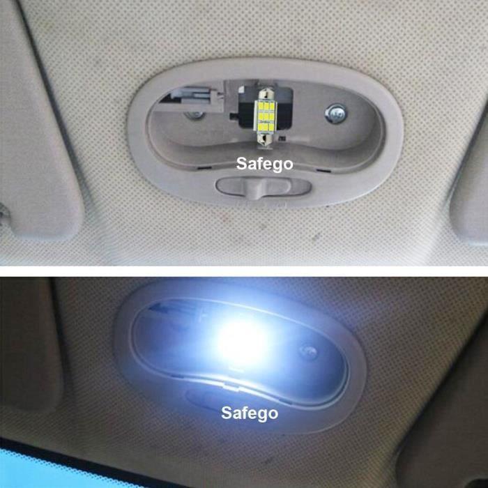 Safego 4x C5W 42MM LED 5730 9 SMD Voiture Ampoule toit ODB Plafonnie la lumière de plaque d'immatriculation DC 12V Blanc Pur 6000K