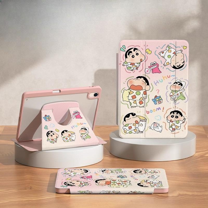 MINISO Crayon Shin-chan For iPad Case Funda IPAD A16 Pro 4 5 6 Mini 6 7 Stand Protective Case Air 4 5 10th 11th Gen Tablet Cover