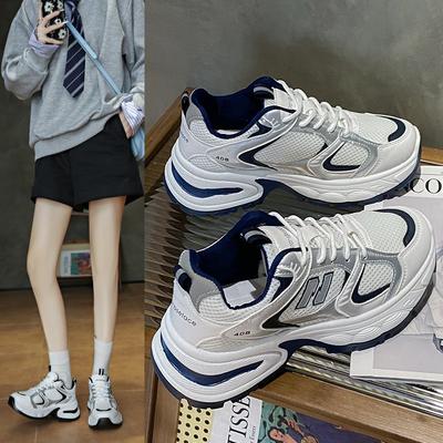 Женские кроссовки на толстой подошве в стиле «папины кроссовки» на лето 2025 года, новые популярные кроссовки для бега из дышащей сетки на мягкой подошве, легкие и универсальные