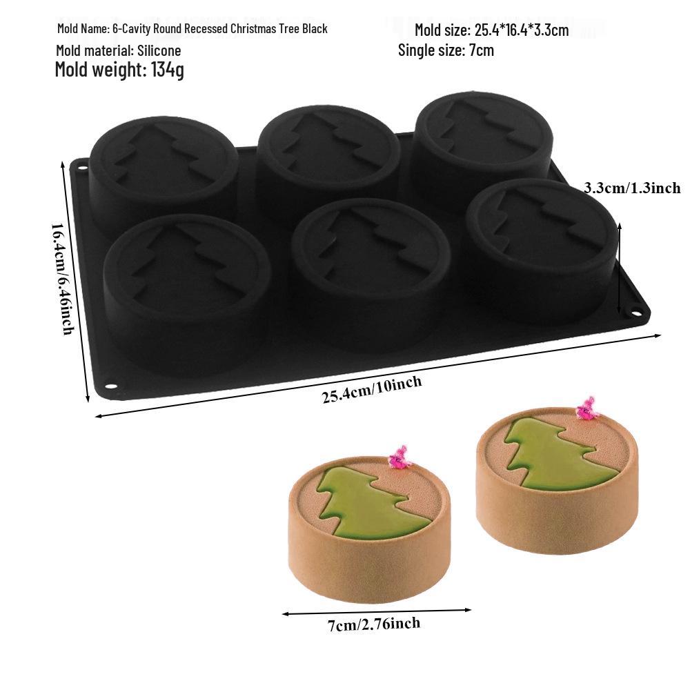 Силиконовая форма Shenhong с 6 ячейками «Рождественская елка и Санта» для муссового торта и выпечки шоколада