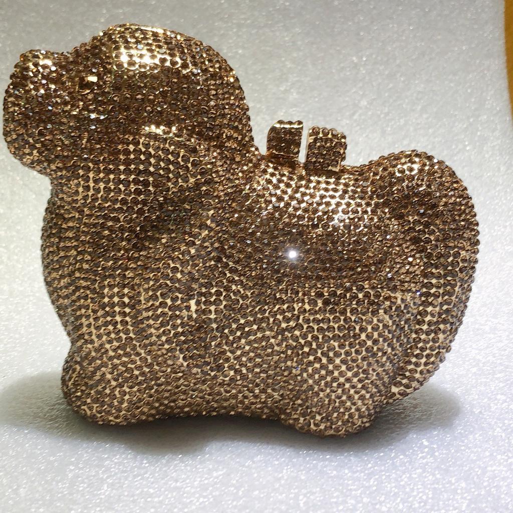 Puppy Diamond Evening Bag Dog Crystal Handbag Rhinestone Bags Wedding Bridal Purse Luxury Crystal Clutches Women Party Purses