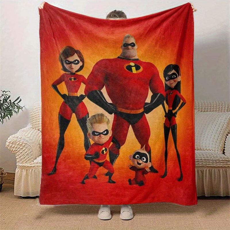 1pc The Increibles Printing Blanket - Soft, All-Season Throw for Living Room, Beroom,Personalize Gift with Aorable Cartoon Esign