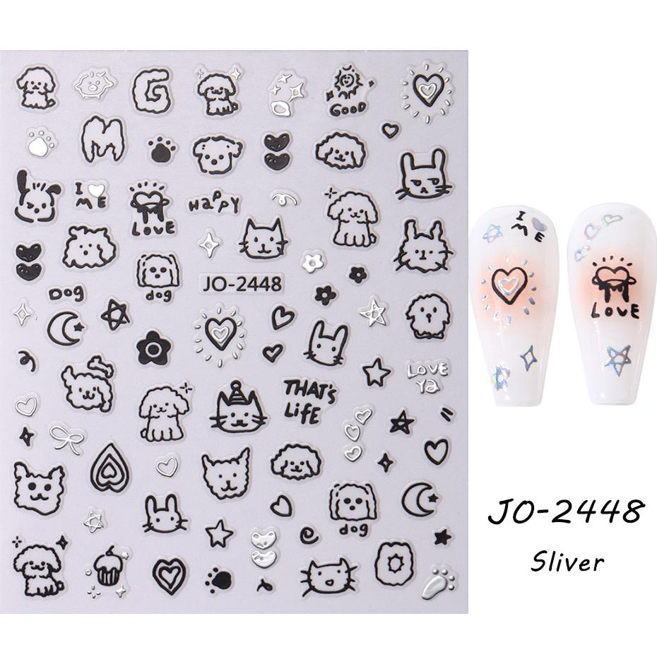 Xiaomi 3D Cartoon Cute Cat Nail Childlike Stickers Kawaii Puppy Dog Graffiti Animals Series New Nail Art Tattoo Design Manicure Decal