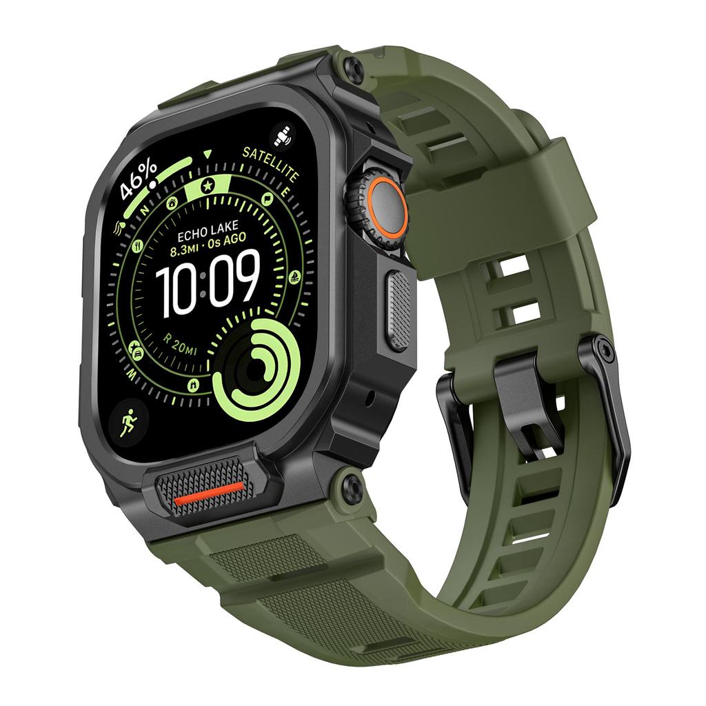 Modification Kit for Apple Watch Ultra 3 2 1 49mm Band Sport Silicone Bracelet Strap With Metal Protective Bumper iWatch Series11/10 46mm Case+Strap