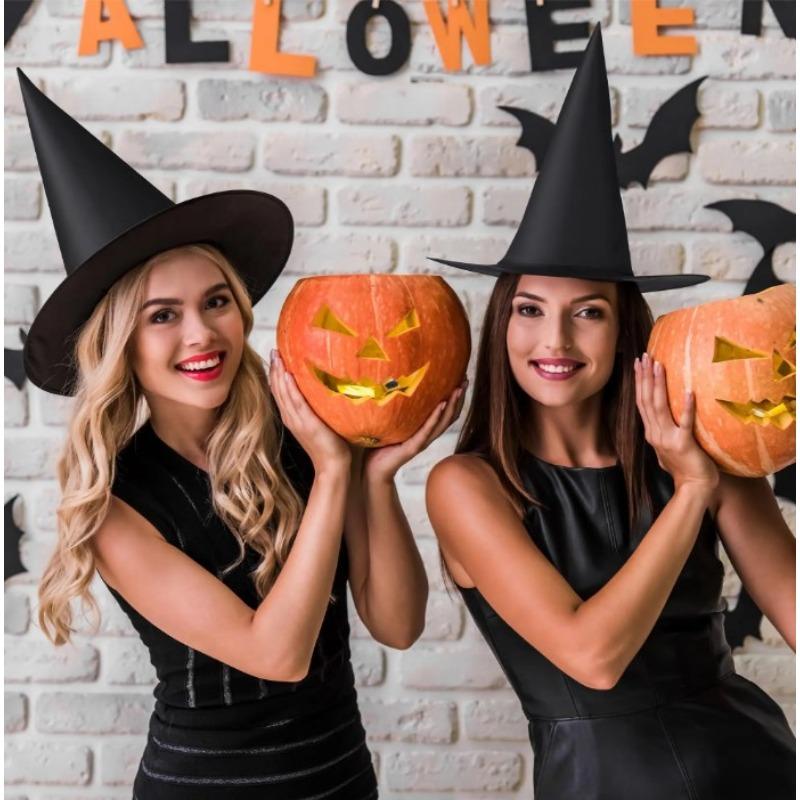 Halloween Hat Black White Witch Cap Halloween Home Party Hanging Decorations Cosplay Props Festival Favor Wizard Hats Kids Toys