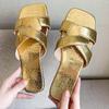 Fashion Women's Slippers 2024 Summer Outdoor Beach Shoes New Fashion Roman Women Flat Slippers Ladies Casual Slides Plus Size Sandals