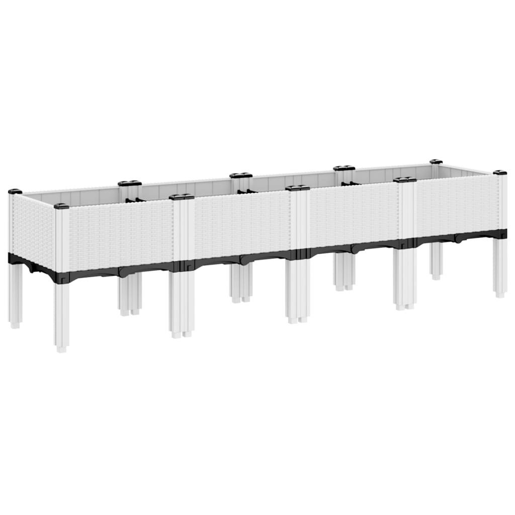 Planter with Legs White 160 x 40 x 42 cm PP