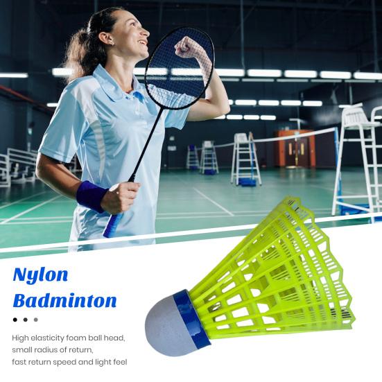 10 шт. нейлоновые воланы для бадминтона, стабильные, прочные, нейлоновые воланы с перьями, молодежные игроки, для тренировок по бадминтону в помещении и на открытом воздухе