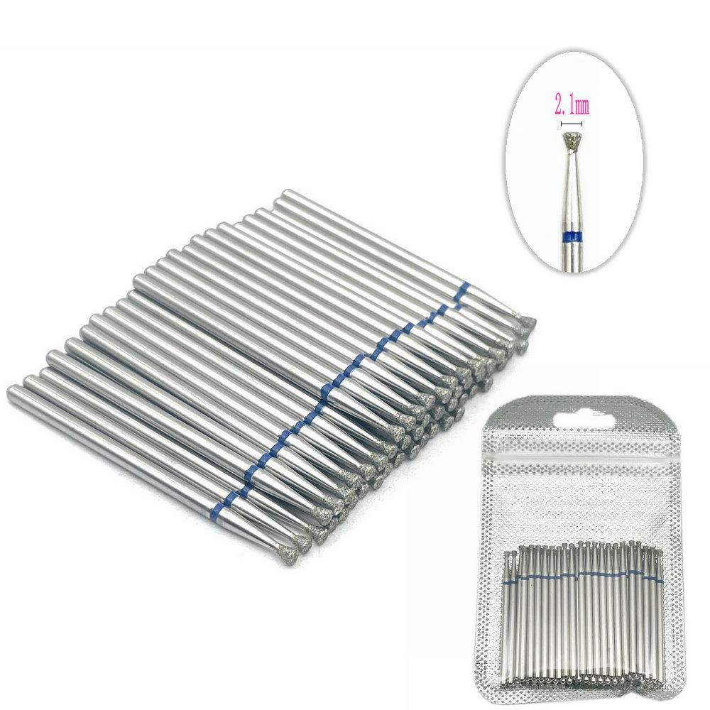 50 шт./упак. алмазные шлифовальные боры для ногтей, сверла для стоматологической алмазной полировки, полировщик для ногтей, фрезы, сверла