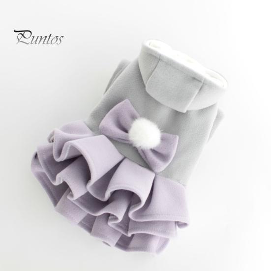 Cats Multilayer Clothes Dog Pet With Bowtie Ball Decoration 2legged Easy To Wear Hooded Pet