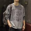 Футболка с длинными рукавами American Retro Heavy 80G Cotton, мужская, осенне-зимняя, модный мужской топ, свитер с круглым вырезом для мужчин