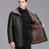 Genuine Leather Jacket Men's Fur One-piece Winter Velvet Thickened Lapel Daddy Sheepskin Jacket Jacket Men's Clothing
