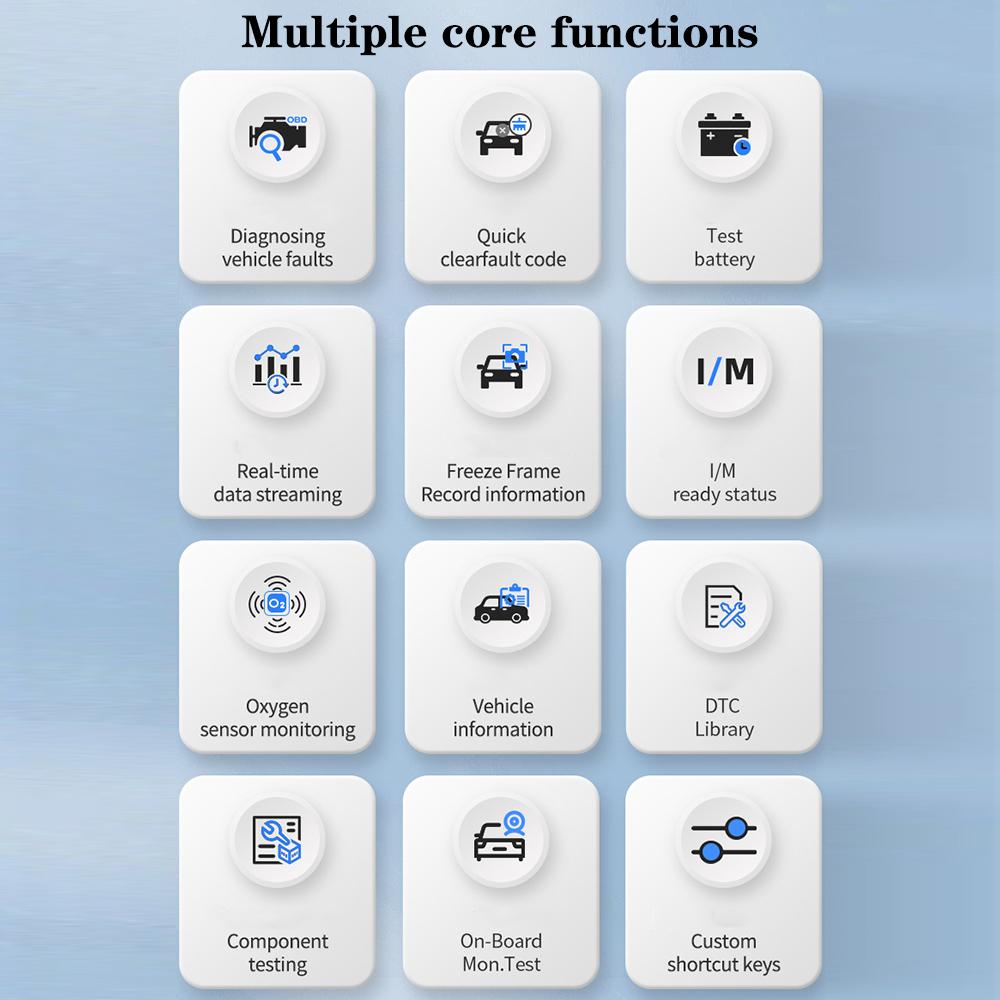 Сканер кодов неисправностей системы Check Engine, тестер аккумулятора, многоязычный считыватель кодов YM519, считыватель кодов OBD2, диагностический инструмент для автомобилей