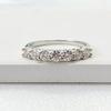 Full Moissanite Ring 925 Sterling Silver with 18K Platinum Plated Diamond Jewelry