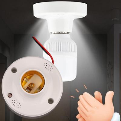 1 шт. Патрон для светодиодной лампы E27 с винтовым цоколем, датчик звука и света, цоколь для лампы, переключатель задержки, адаптер патрона для лампы AC220V