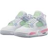Jordan Детские баскетбольные кроссовки Air Jordan 4 Mid top Белый/Розовый/Зеленый Унисекс IB7068-100