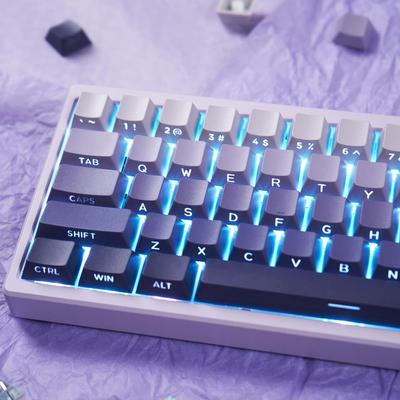 PBT Двойной заливки Клавишные колпачки для Механической Клавиатуры 134 Клавиши Градиентно-фиолетовые С подсветкой Профиль OEM Клавишные колпачки Боковая печать Просвечивающие Кастомные Клавишные колпачки для Клавиатуры