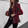 Осень и зима Новая женская одежда Популярный костюм с длинными рукавами Двубортный принтованный пиджак