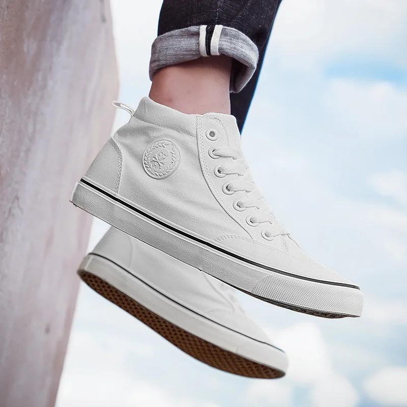 Fashion High-top Men Canvas Shoes Fashion Classics Casual Shoes for Men Lace Up Breathable Sneakers High Quality Mens Tennis Shoes 2024