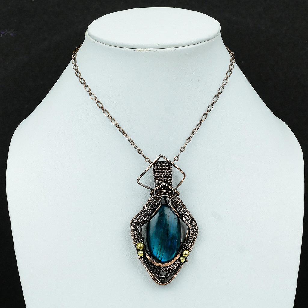 Неоновая вспышка лабрадорит кулон медная проволока обернутый драгоценный камень ювелирные изделия кулон ручной работы изумительные ювелирные изделия медная проволока обернутый кулон свадебные подарки