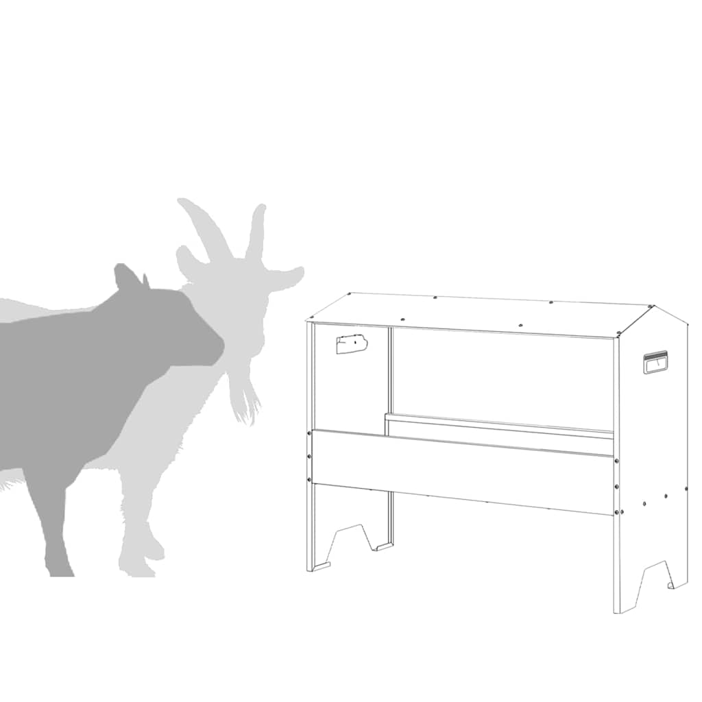 Animal Feed Troughs Black 79 x 35 x 62 cm