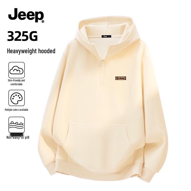 Jeep Мужская худи-пуловер с полумолнией, плотная