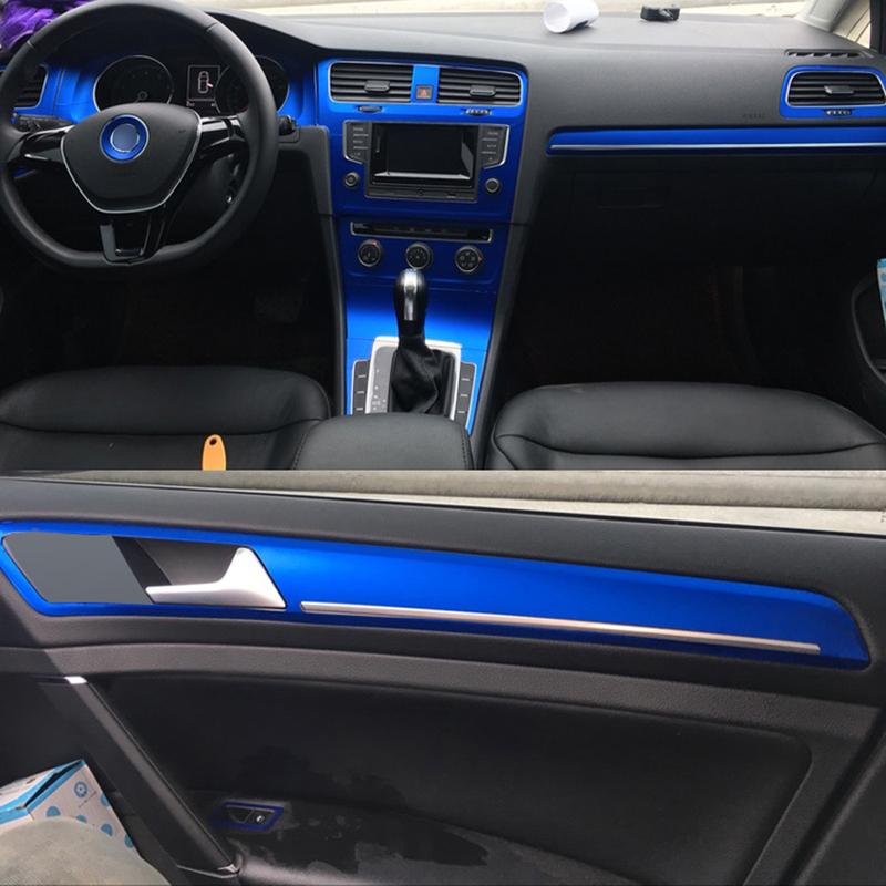 For Volkswagen Golf 7 MK7 Interior Central Control Panel Door Handle 5D Carbon Fiber Stickers Decals Car styling Accessorie