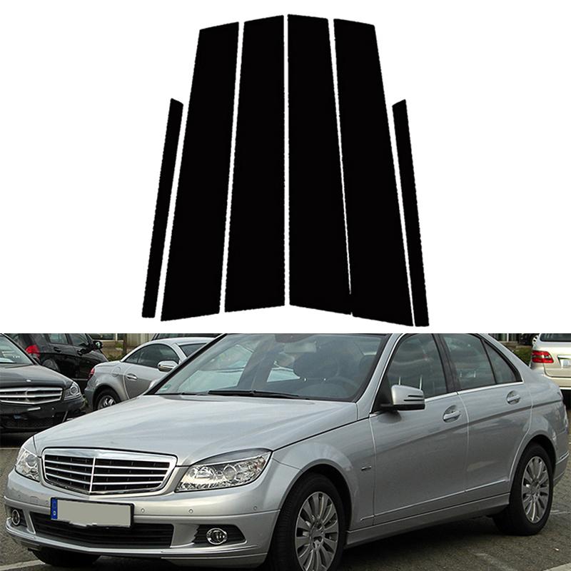 6 шт./комплект Стойки Столбики Дверей Автомобиля Для Mercedes Benz C-Class C200K/C180K/C300/C260/C230 2008-2014 Накладки на Столбики BC Наклейки на Окна Дверей