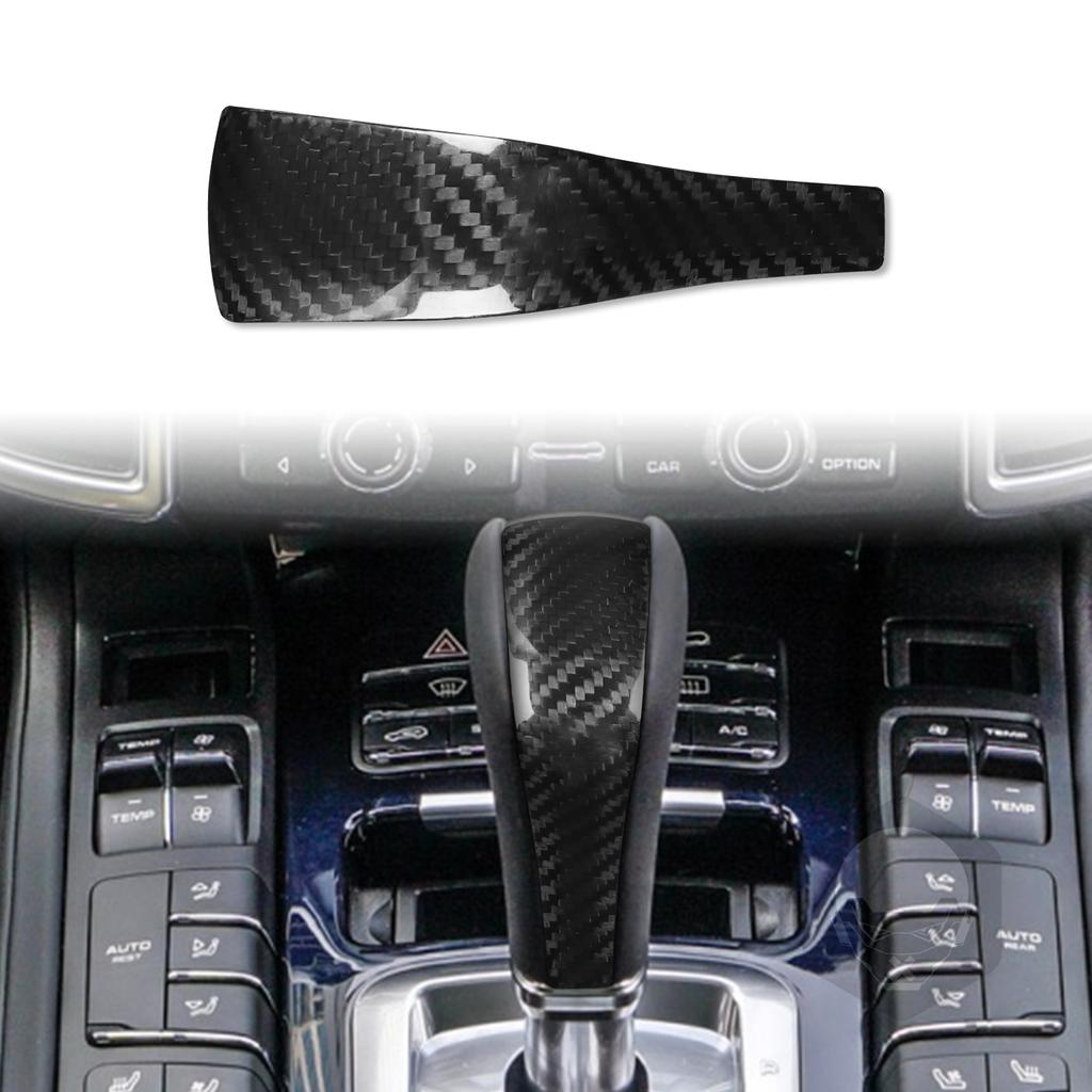 Real Dry Carbon Fiber Car Accessories Gear Shift Knob Decorative Trim For Porsche Cayenne 958 2011 2012 2013 2014 2015 2016 2017