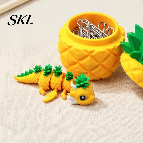 Держатель для заколок в виде ананаса, 3D-печатная фигурка дракона, Креативные игрушки-антистресс, Фигурка с подвижными суставами, Двойная функция: Хранение, Декорация, Игрушка, Гибкое снятие стресса