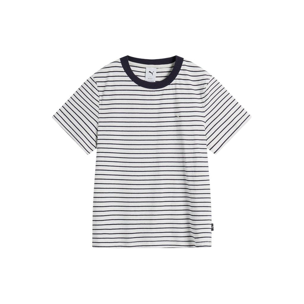Puma Футболка Navy Pack Striped Design Vintage Casual с круглым вырезом и коротким рукавом для женщин, цвет темно-синий 627732-59
