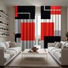 2 шт. HD цифровые красные цветные блоки геометрические минималистские шторы для украшения дома стиль украшения гостиной спальни штанга C