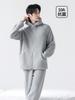 Men'S Pajamas, Half-Edge Fleece, Men'S Coral Fleece Loungewear Suit, Hooded Fleece, Thickened Hat, Can Be Worn Outside In Autumn And Winter