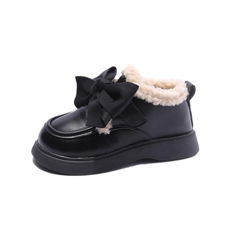 Girls' cotton shoes, autumn and winter styles, children's padded and warm shoes, girls' padded and thickened winter princess leather shoes