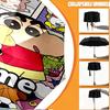Custom Name Personalized Crayon Shin Print Umbrella, Auto Open Close, 8‑Rib Sturdy Frame, Commute Camping Hiking Use, Birthday Gift