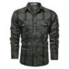 Мужская хлопковая рубашка с длинными рукавами