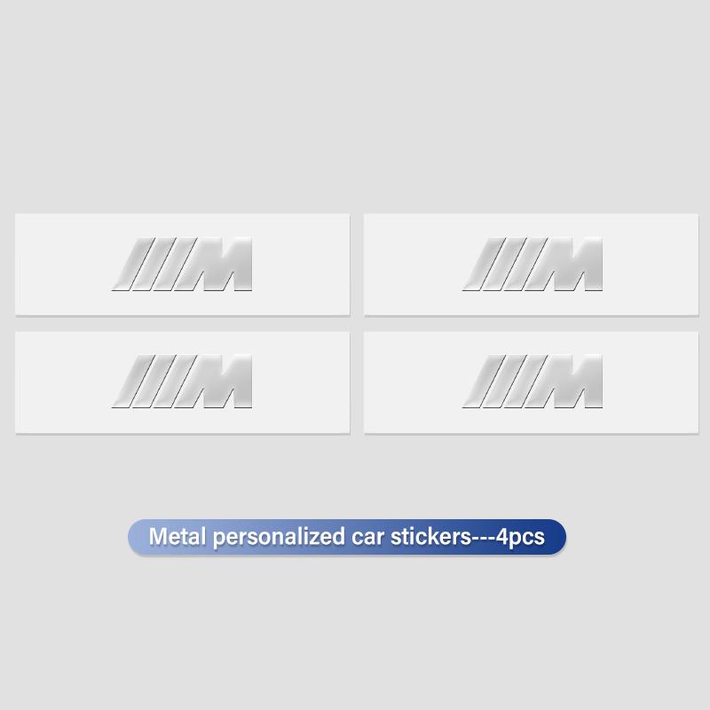 BALPJ1 4pcs Car Decals Emblem 3D Metal Anywhere Waterproof Sticker For BMW E70 E91 E30 G30 E53 M3 M5 X6 X4 X7 E92 E93 X1 X3 X5