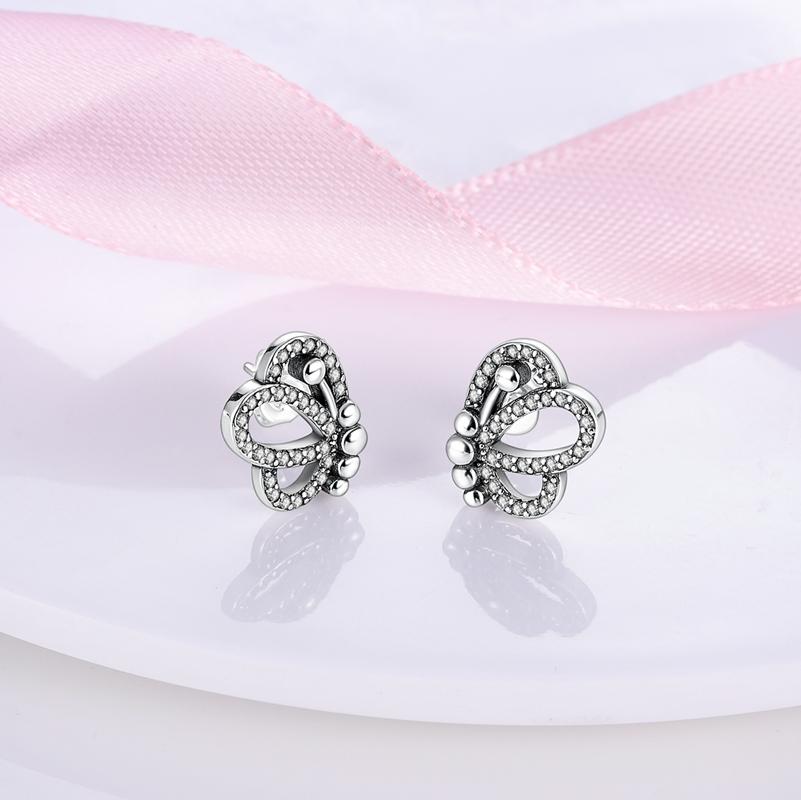 Тренд Новые Сверкающие Круглые Квадратные Серьги-гвоздики Звезда Бабочка для Женщин Девушек Серьги Серебристого Цвета для Подростков Роскошные Ювелирные Изделия