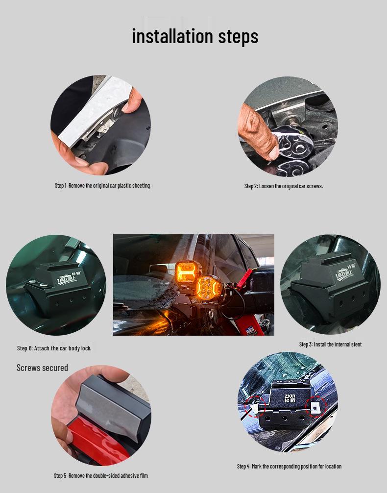 Светодиодный прожектор Кронштейн стойки A Быстросъемный для 14-19 Dodge Ram