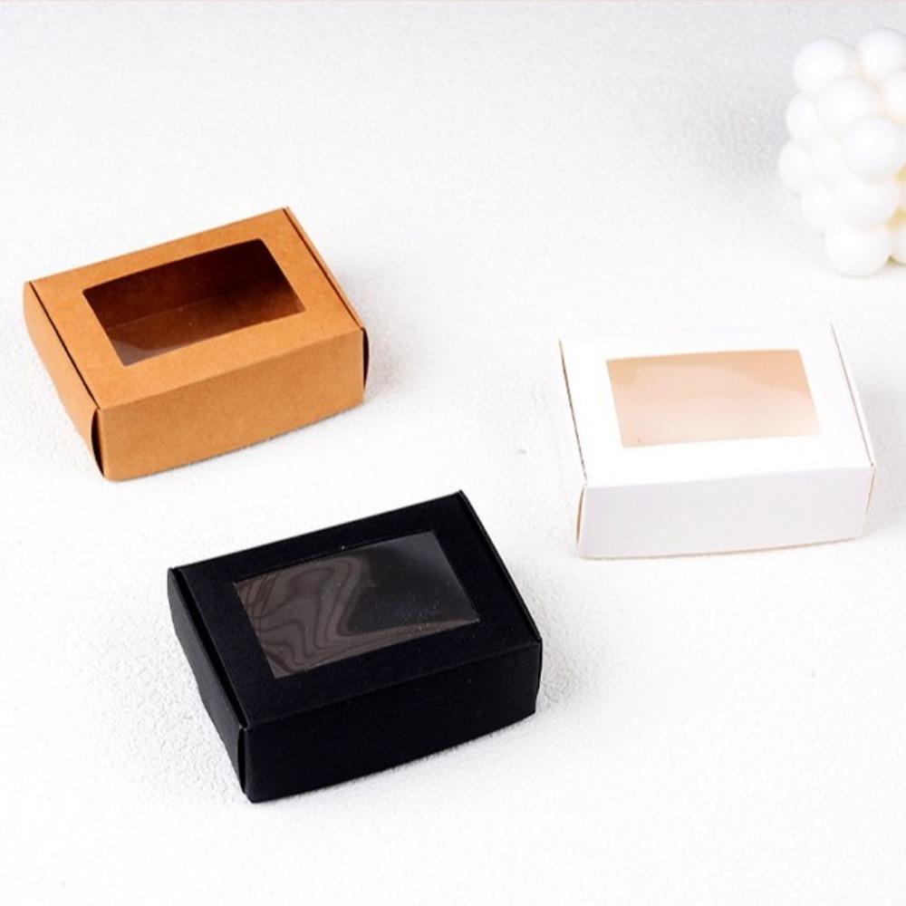 10/20Pcs Kraft Paper Candy Cake Boxes Square Handmade Soap Case Birthday Presents Packaging