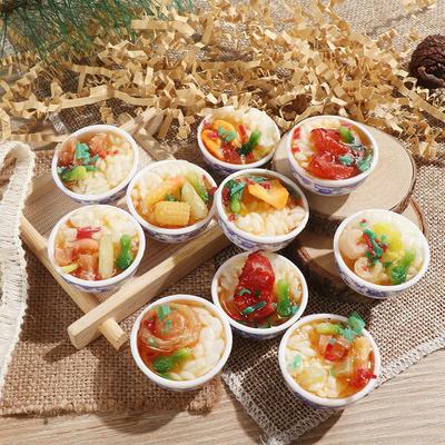 Шт. 1 Случайная Миниатюрная Кукольный Домик Китайская Рисовая Выпечка Запеканка Лапша Десерт Кухонная Игрушка Игрушка Имитация Еды Украшение для Кукольного Домика