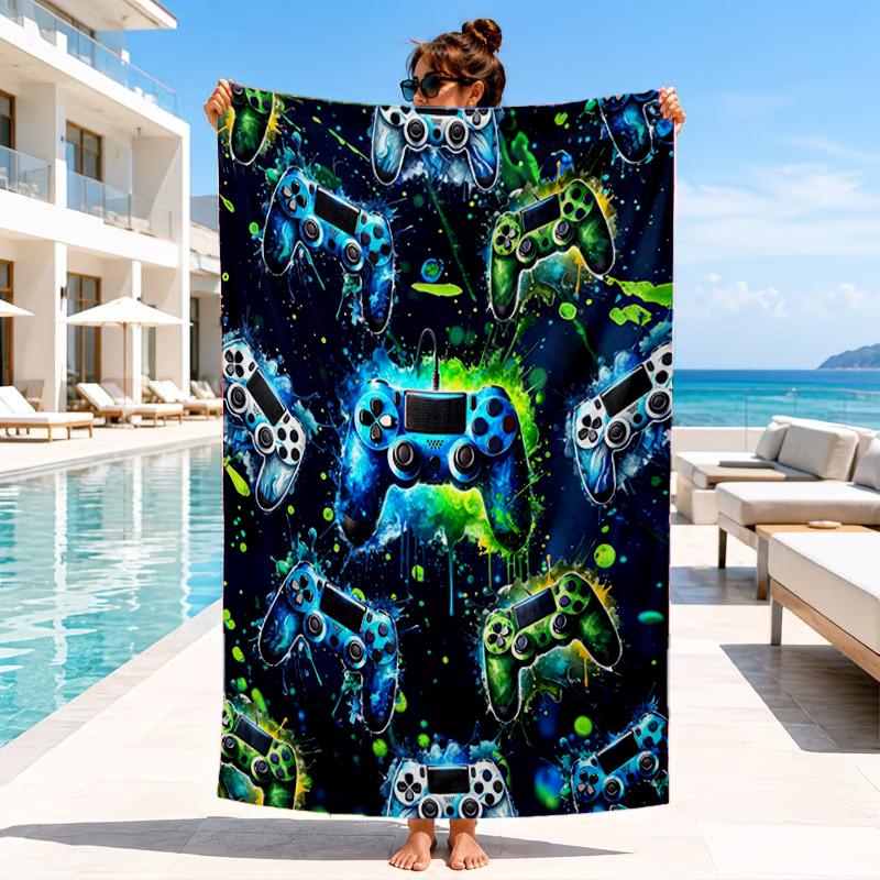 Colorful Gaming Controller Beach Towel, Microfiber Beach Towel, Perfect For Pool, Beach, Travel, Home Decor Beach Party Fan gifts