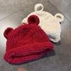 Color Solid Knitting Little Bear Ears Knit Wool Hats Women Fall Wear Winter
