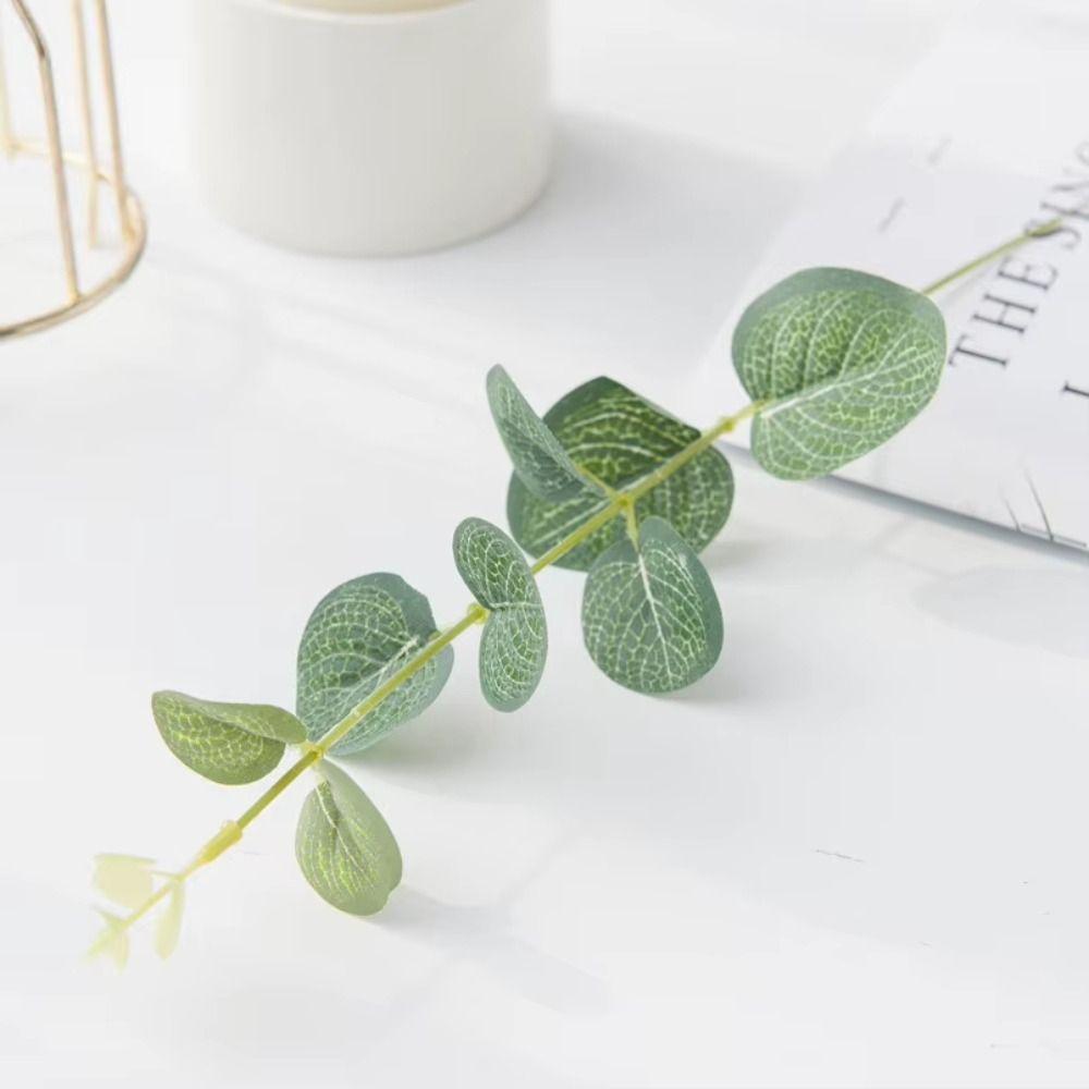 20Pcs Decoration Fake Eucalyptus Plants Bendable Silk Eucalyptus Leaf Living Room Decoration