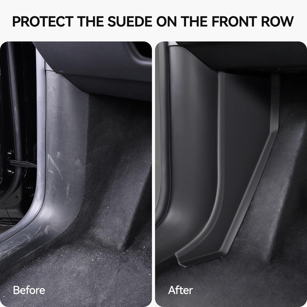 YZ For Tesla Model Y Juniper 2021-2025 Center Console Side Wall Anti-kick Protector Cover Car TPE Rest Pedal Side Guard Pad